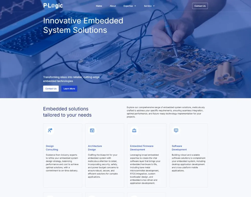 P-logic website portfolio image